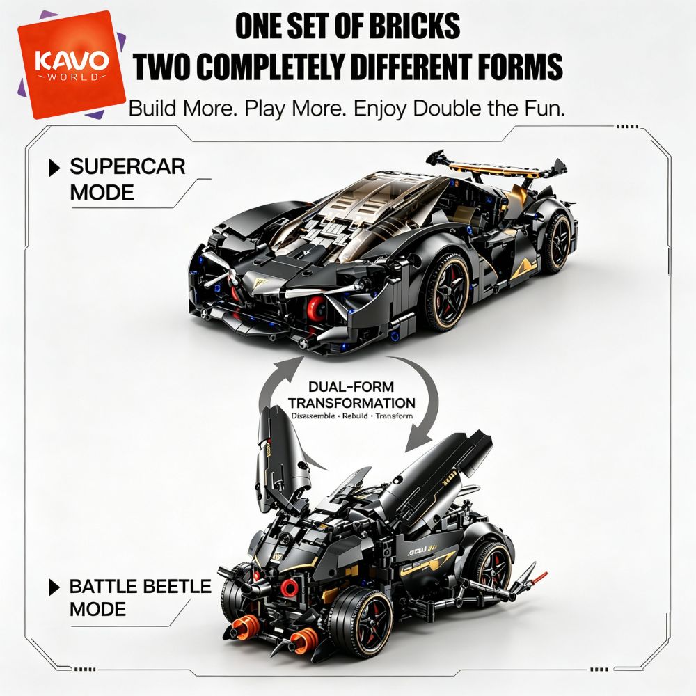 KAVOWORLD 1248pcs MOC Black Ra - Stem Robotics Kit recension och pris
