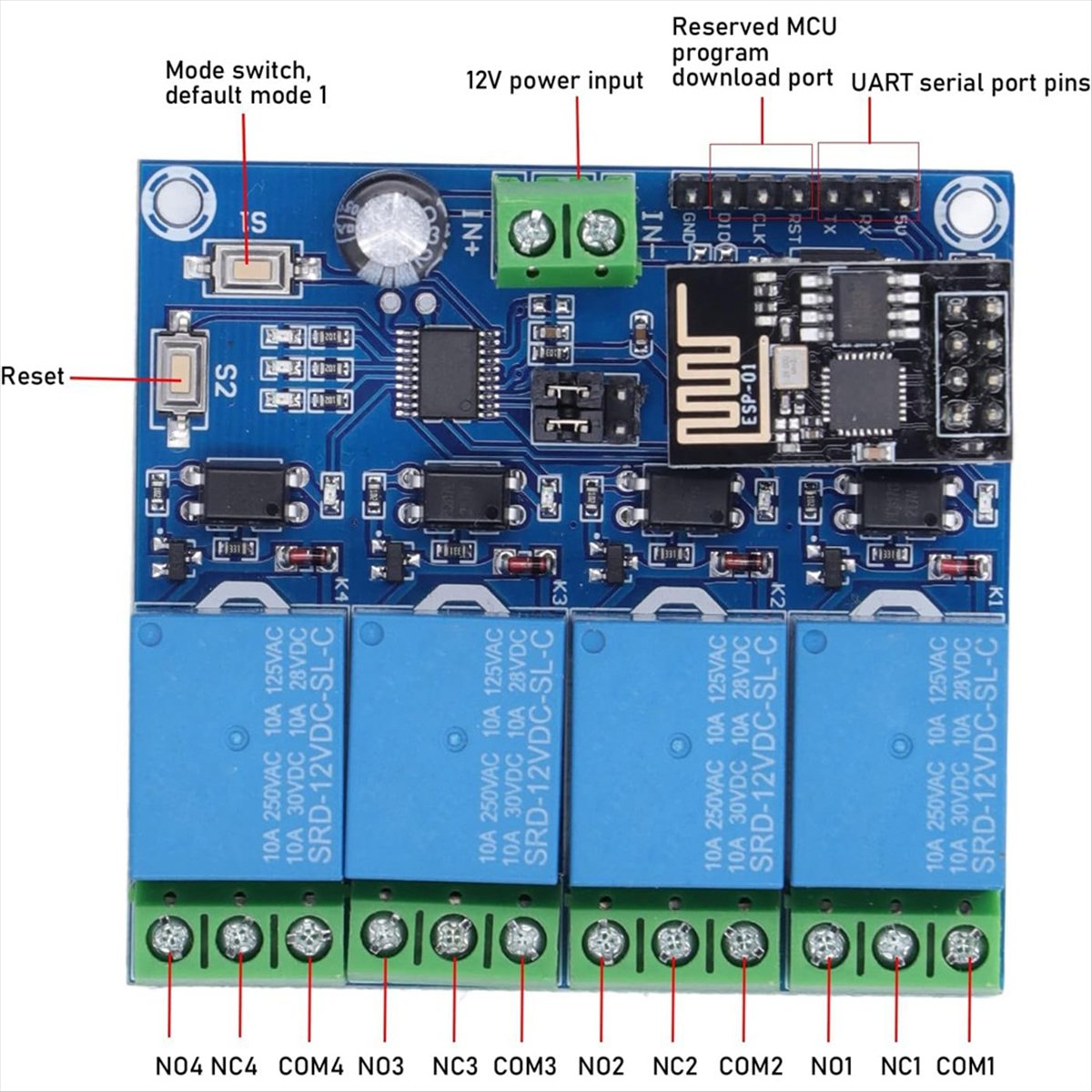 Super Sale 4 Channel WiFi Wire - Esp8266 Relay Module recension och pris